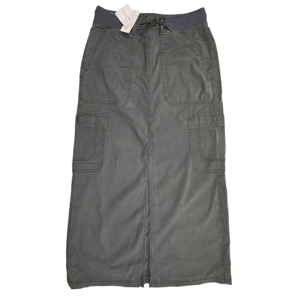 NWT American Eagle Y2K Vibe Lyocell Cargo Maxi Skirt Gorpcore Utility Gray 2 - Picture 2 of 16